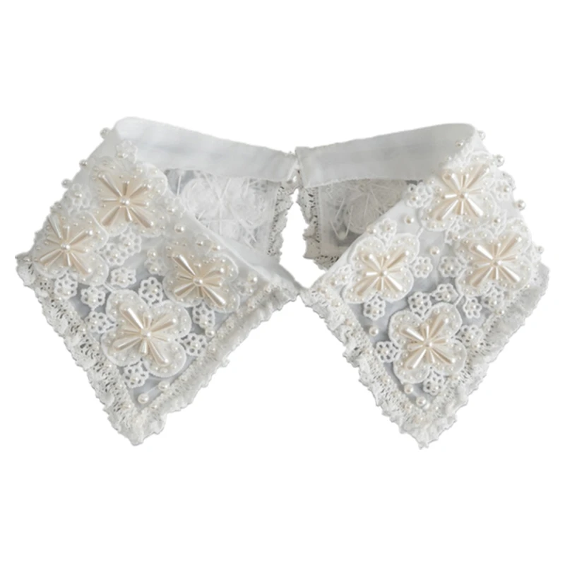 Вышивка с цветочным рисунком кружевное поддельное ожерелье-Воротник Манишка