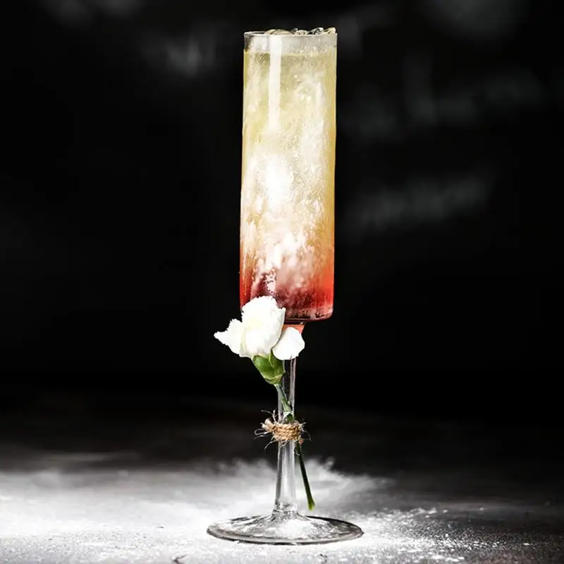 

Cylinder Champagne Glass Bubble Cup Creative Goblet Special Cocktail Glass Bar Straight Wine Glass