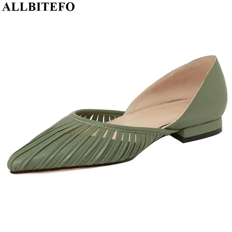 ALLBITEFO/Новое поступление Женские босоножки из натуральной кожи Лидер продаж