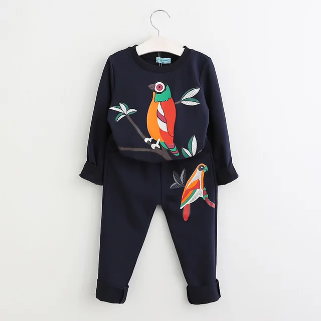 navy blue -az543 Bear leader/комплекты одежды для девочек; Новая Модная стильная футболка в полоску с длинными рукавами и бантом+ штаны в полоску для девочек; одежда - Цвет: navy blue -az543