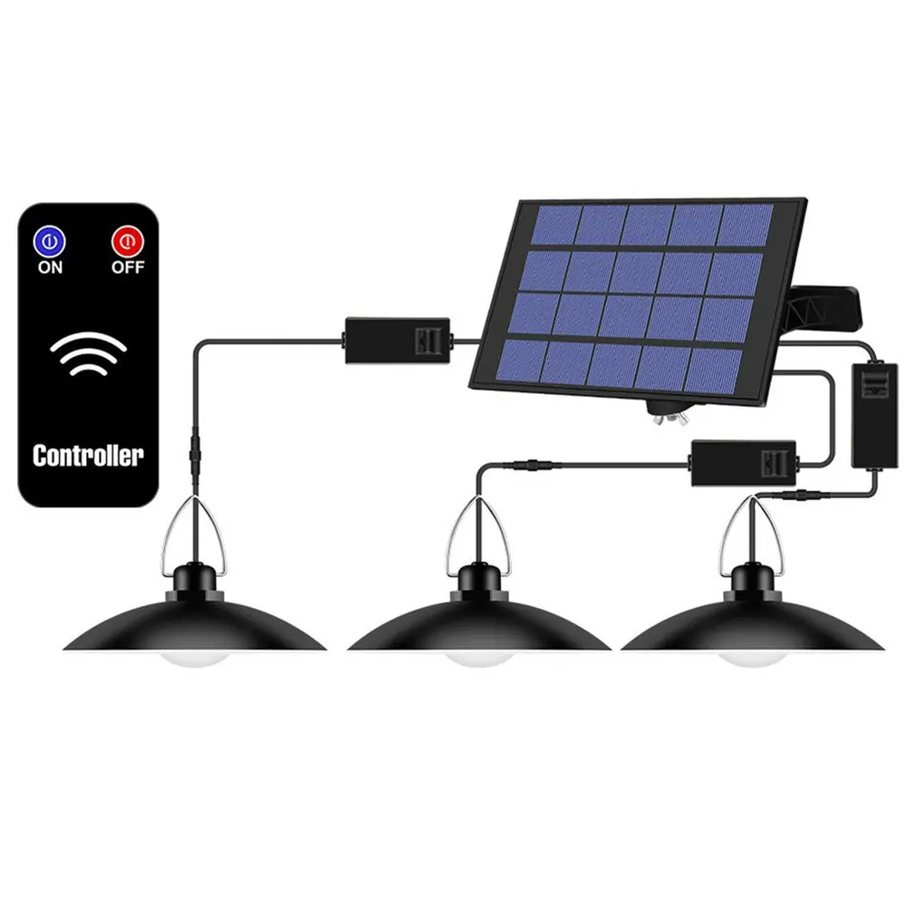 

Подвесной светильник на солнечной батарее, водонепроницаемый светильник с тройной головкой, для наружного применения, с кабелем, подходит ...