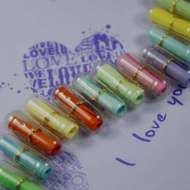 

DIY Make Wish Colorful Paper Roll Craft Pill Capsule Simple Drifting Wishing Bottle Accessories New Letter Paper
