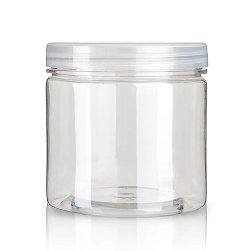 

20pcs Baking Packaging Transparent Plastic Sealed Jar Biscuit Bucket Box 350ml Pastry Storage Bottle Ice cream Dessert Boxes