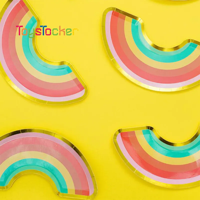 

12 шт., маленькие радужные тарелки, свадебные украшения на день рождения, красочные декорации для детского фестиваля океана, вечерние столов...