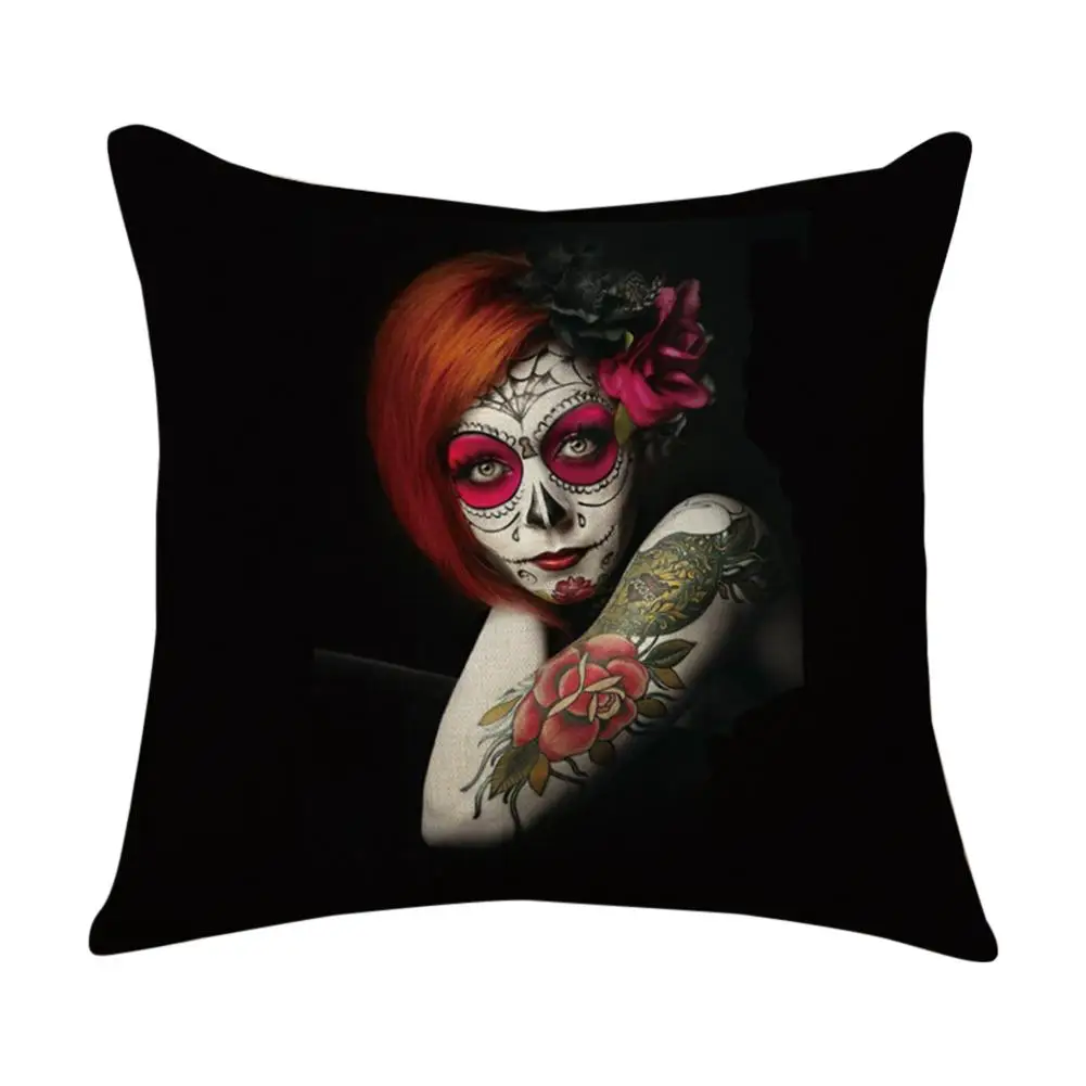 Хэллоуин ужас наволочка красота скелет серии лен чехол для автомобиля