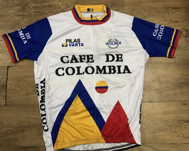 Camisetas DE Ciclismo del equipo DE café DE COLOMBIA, Ropa clásica Retro...
