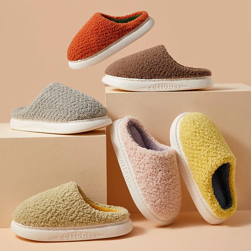 

Women Winter Warm Slippers Men Couples House Non-slip Soft Shoes Comfort Flat Heel Shoes Home Indoor Bedroom Casual Slippers