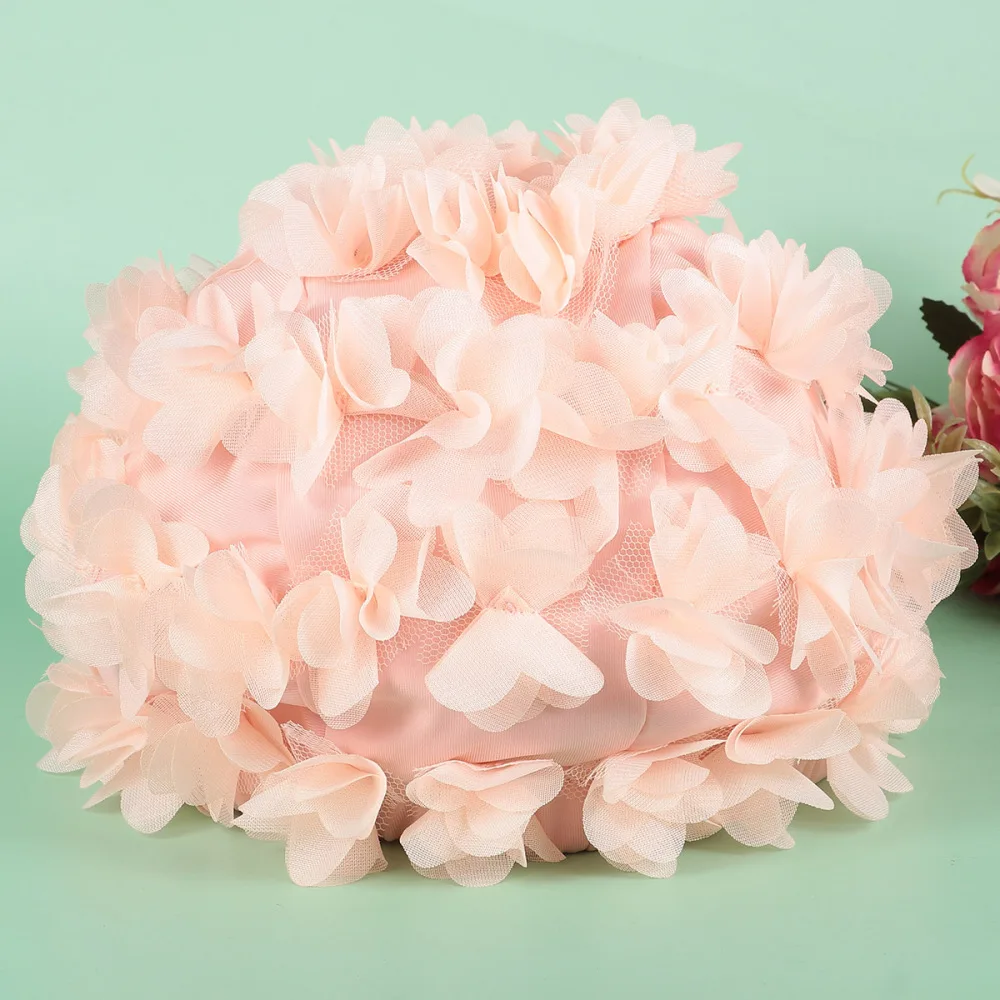 

1PC Women Swim Cap Comfortable 3D Flower Swim Hat Swimming Cap Breathable Swim Hat for Swimming Women Girls )