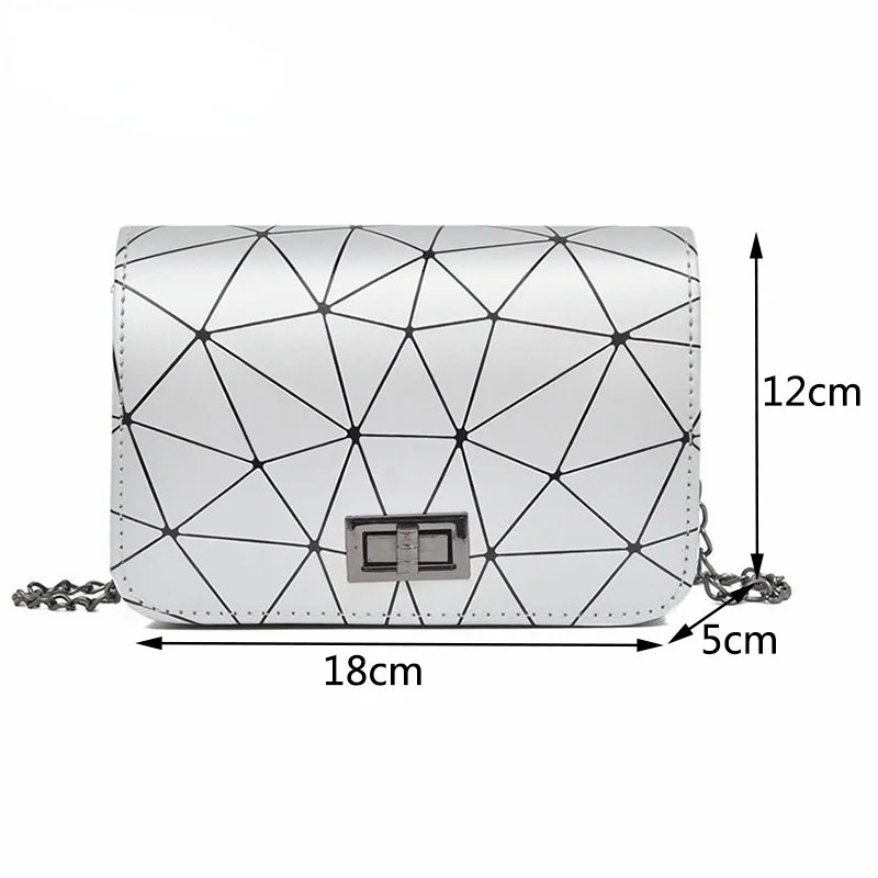 New Fashion Diamond Chain Black Purse Women Shoulder Bag Plaid Lady Crossbody PU Leather Lock Flap Handbag | Электроника