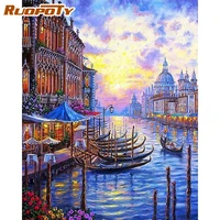 ruopoty 60x75cm diy frame painting by number venice landscape modern picture by numbers acrylic paint on canvas for home art