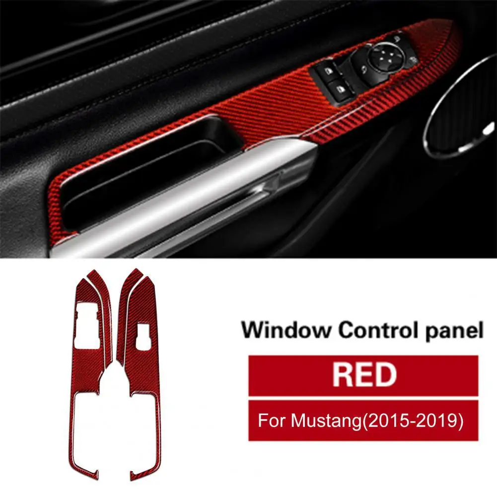 

4Pcs/Set Interior Modification Window Switch Control Panel Sticker for Ford Mustang 2015-2019 Left Drive