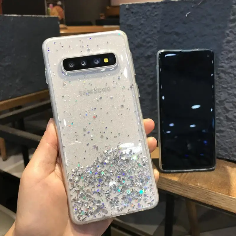 Мягкий силиконовый Блестящий блестящий чехол с блестками для samsung Galaxy S10 S8 S9 Plus S10E
