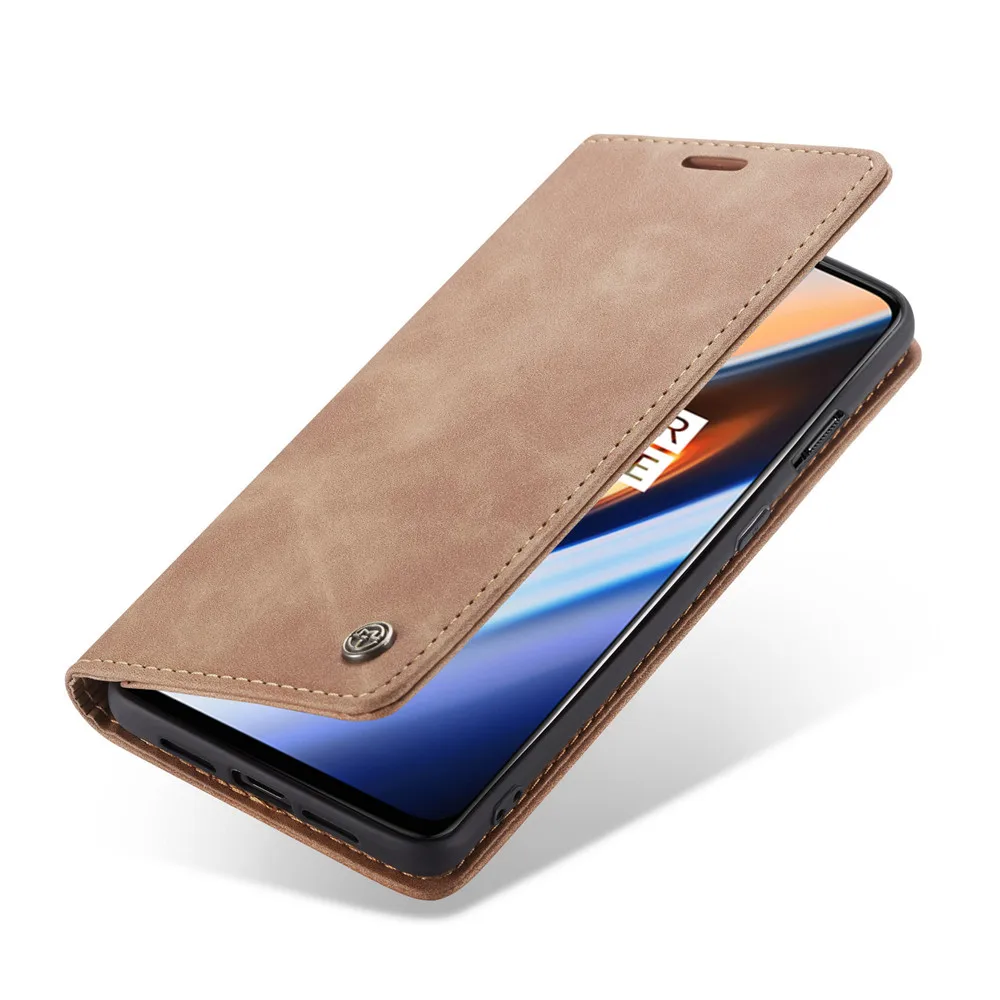 Чехол для OnePlus 7 с роскошным логотипом, откидная крышка, сплошной цвет, кожа, 1+ 7 Pro, Ретро стиль, Магнитный кошелек, 360, защита, защитная книга