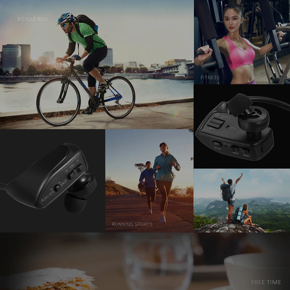 W262 8 гб спортивный mp3-плеер наушники 2 в 1 музыкальная гарнитура MP3 WMA цифровой