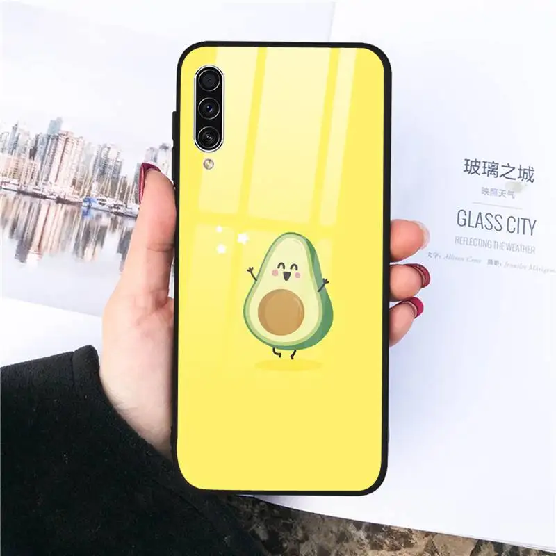 

Fruit Avocado cute Phone Case Tempered glass For Samsung S6 S7 edge S8 S9 plus A7 2018