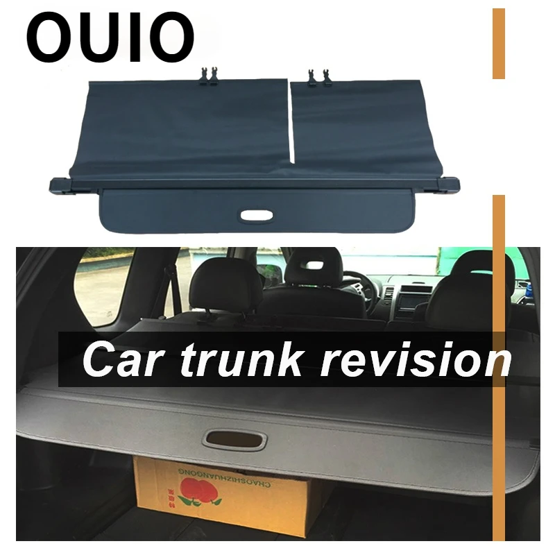

OUIO 1Set Car Rear Trunk Cargo Cover For Nissan X-Trail Rogue SV 2009-2013 Styling Black Security Shield Shade Auto accessories