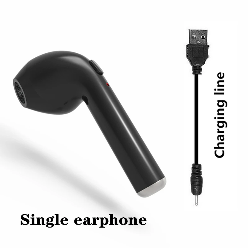 One side black Беспроводные наушники качество звука в ухо гарнитура беспроводные Bluetooth наушники зарядная коробка для Iphone Xiaomi Redmi huawei - Цвет: One side black