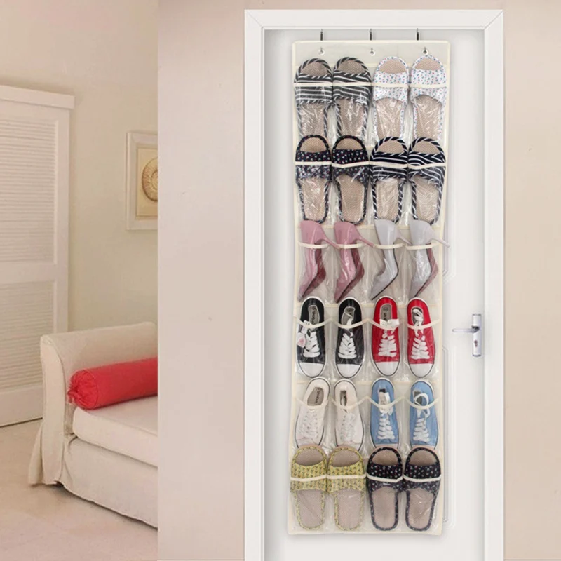 

24 Grid Wardrobe Wall Door Back Hanging Bag Sock Shoe Underwear Storage Bags Door Wall Hanging Storage Closet Wardrobe Organizer
