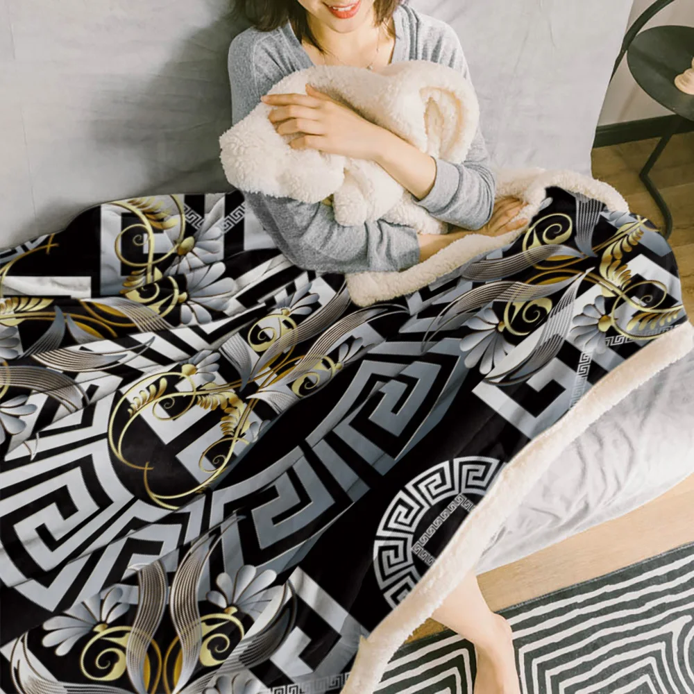 Мандала Серебряный цветок круг водоворот теплое мягкое одеяло офис диван