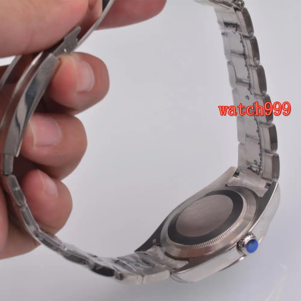 Новая мода BLIGER 40 мм черный циферблат сапфировое стекло Дата автоматические