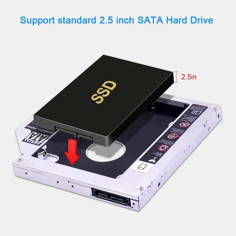 2nd HDD Caddy 12 7 мм Optibay SATA 3 0 коробка для жесткого диска DVD адаптер 2 5 SSD ТБ ноутбука CD