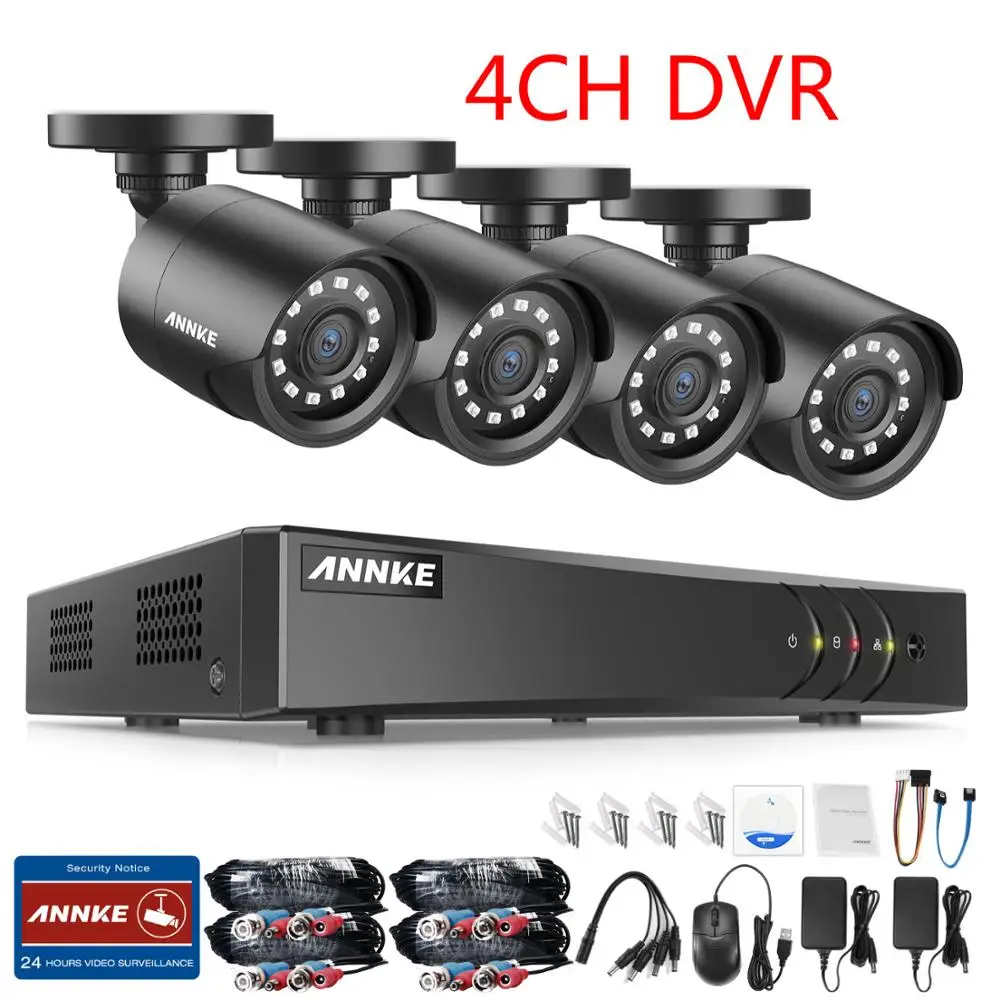 4ch DVR ANNKE 1080P Lite 4CH/8CH 5в1 H.264+ DVR система видеонаблюдения CCTV 4X Смарт ИК Пуля наружные водонепроницаемые камеры - Цвет: 4ch DVR