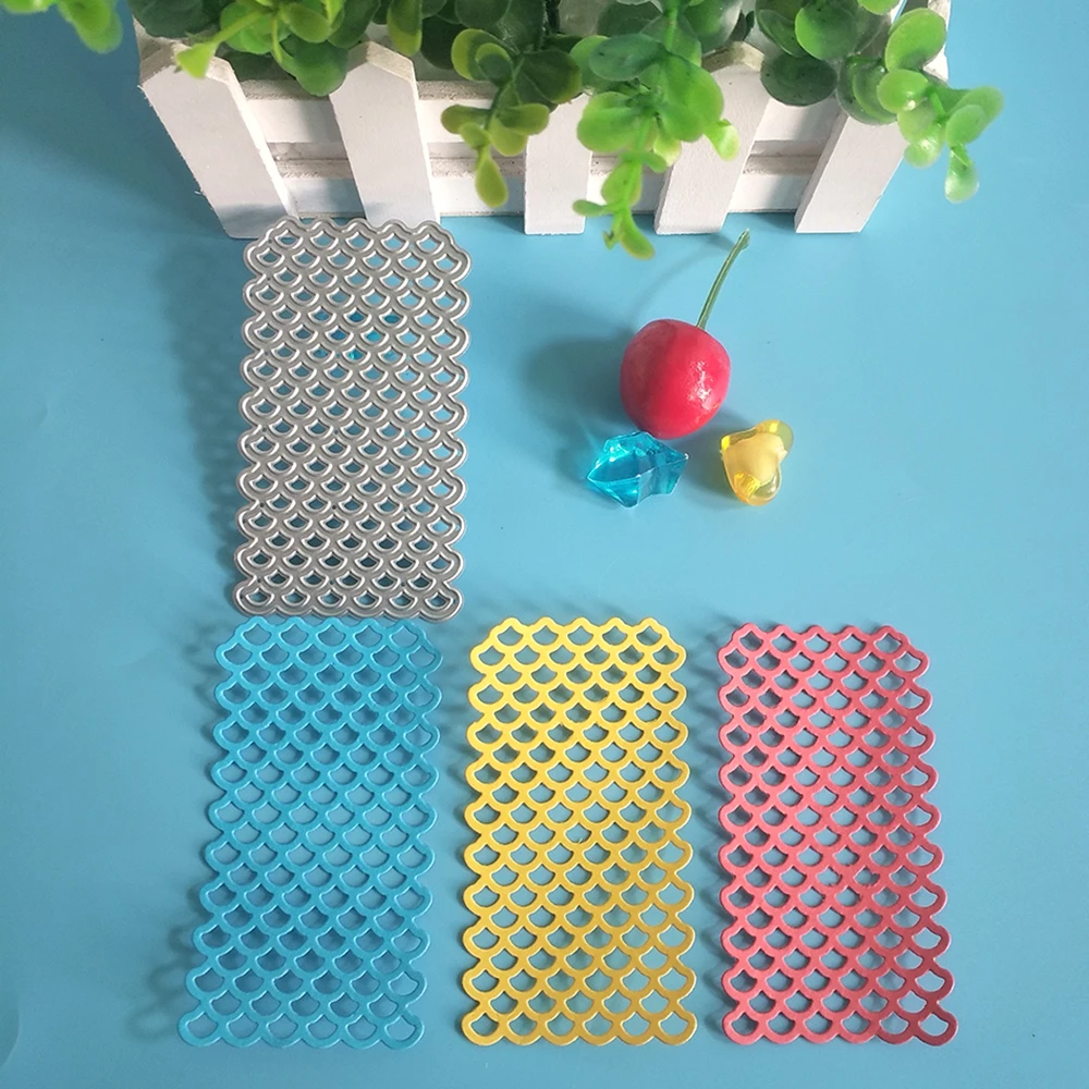 

New exquisite fish scale mesh decoration cutting dies photo album cardboard DIY gift card decoration embossing crafts
