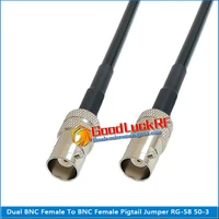 1x pcs high quality q9 bnc female to bnc female bnc 2 dual female connector pigtail jumper rg 58 rg58 3d fb extend cable 50 ohm