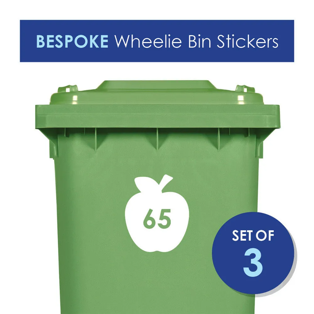3 x Wheelie Bin Number Stickers Custom Dustbin House Graphic Adhesive Decal number stickers high quality | Обустройство дома