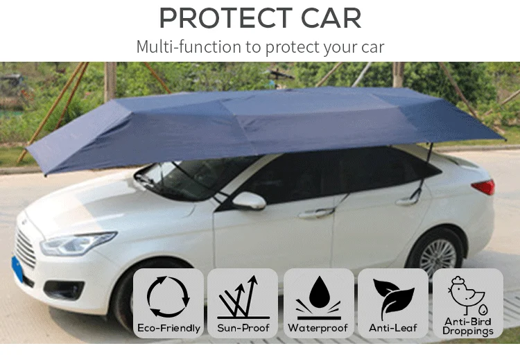 구매 Uv 대형 지붕 텐트 자동차 커버 우산, 자동 원격 홀더 제어 휴대용 차양 자동차 우산