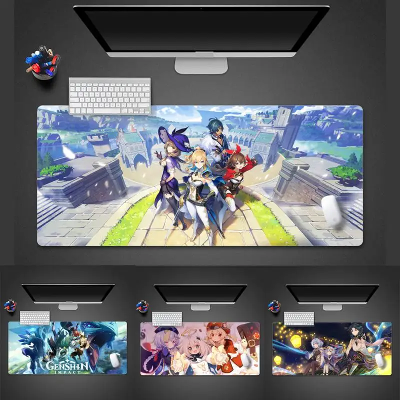 

Genshin Impact Gaming Player Rubber Mousepad Desk Table Protect Gamer Office Large Mouse Mat pad X XL Non-slip Laptop Cushion