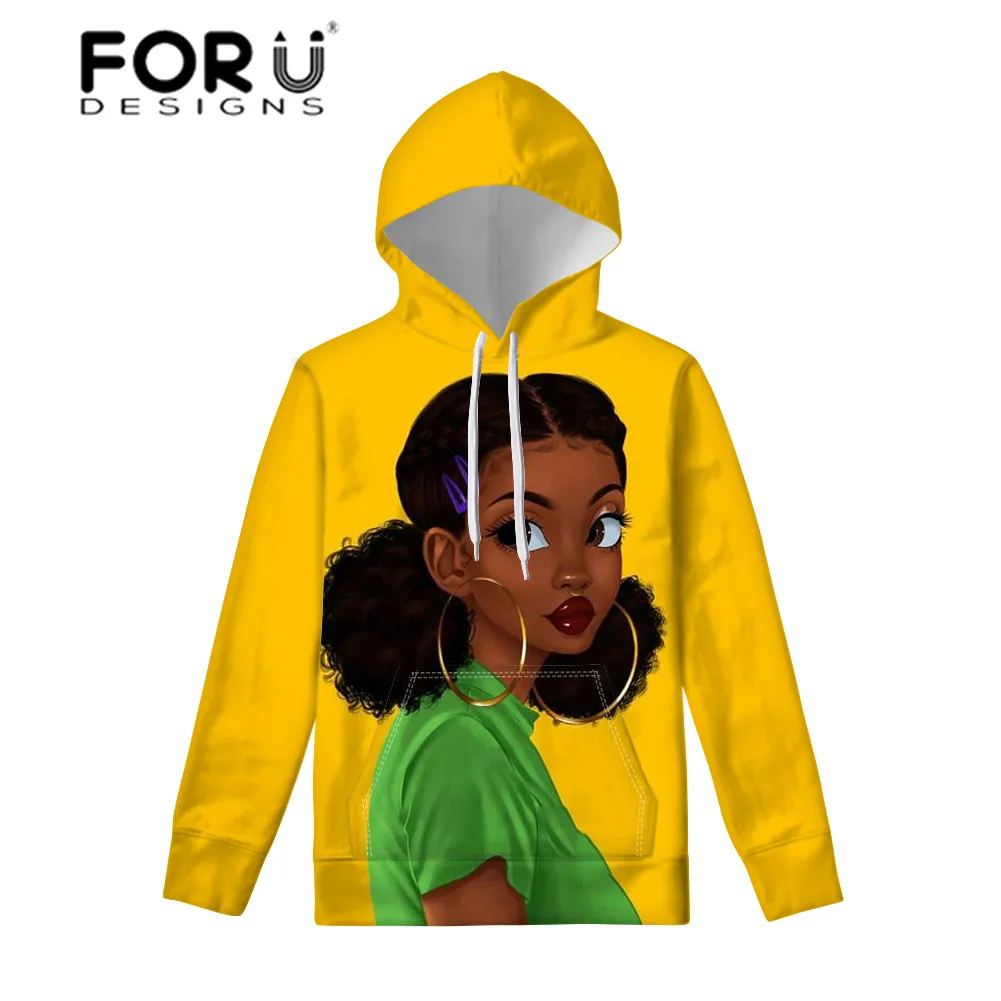 FORUDESIGNS кавайные толстовки для девочек подростков черные женские художественные