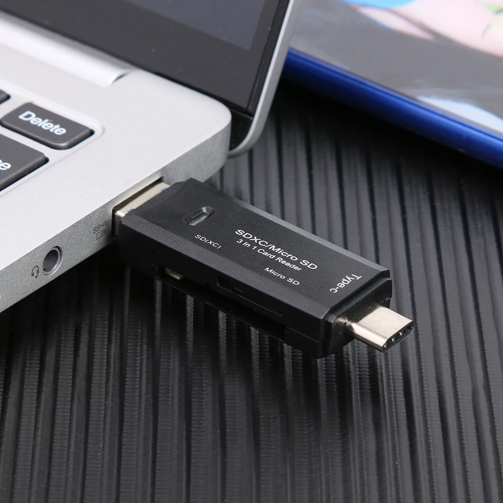 Устройство для чтения SD-карт 3 USB 0 в 1 OTG высокоскоростной кардридер Type-C TF/Mirco SD