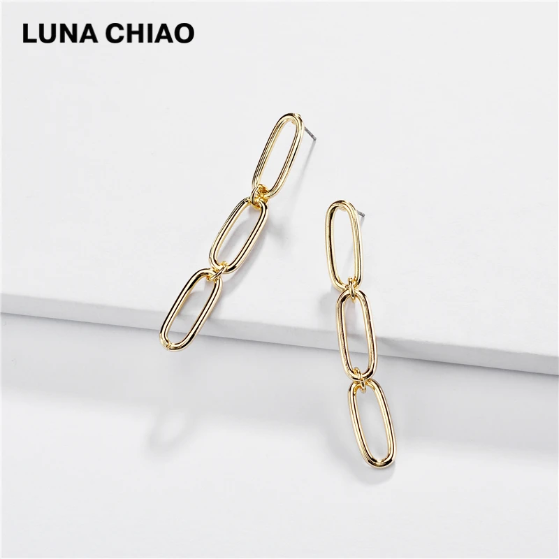 LUNA CHIAO модные украшения шикарные стильные висячие серьги в форме цепочек длинные