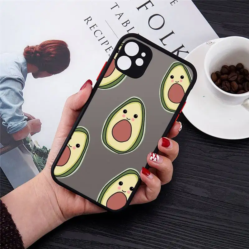 

avocado aesthetic Gteen Fruit Phone Cases Matte For iPhone 12 Mini 11 Pro XR XS Max 7 8 Plus X Hard PC Back Cover
