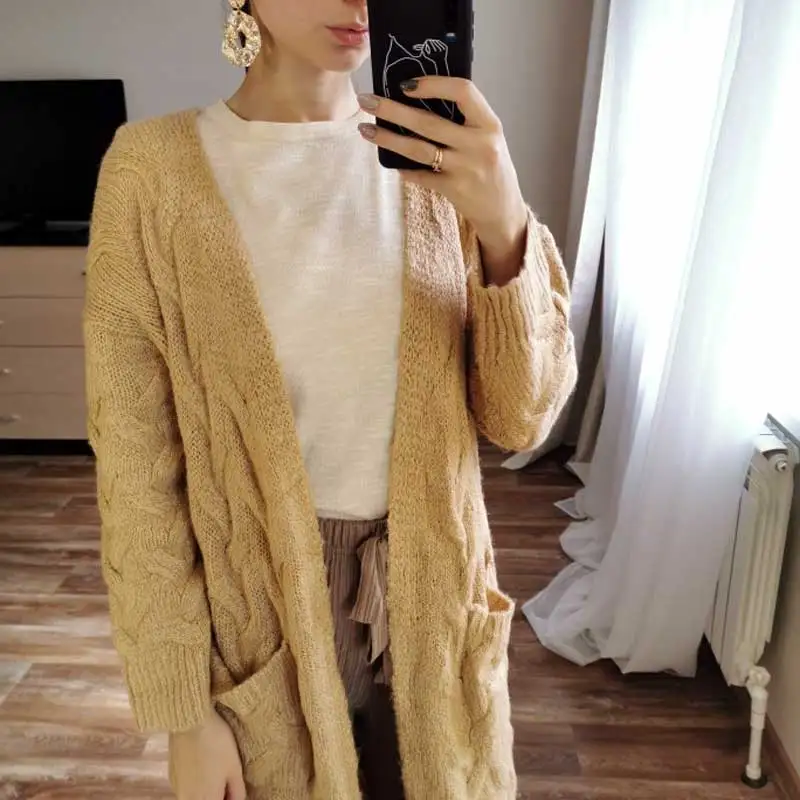 Богемный Вдохновленный Повседневный длинный кардиган женская вязаная верхняя