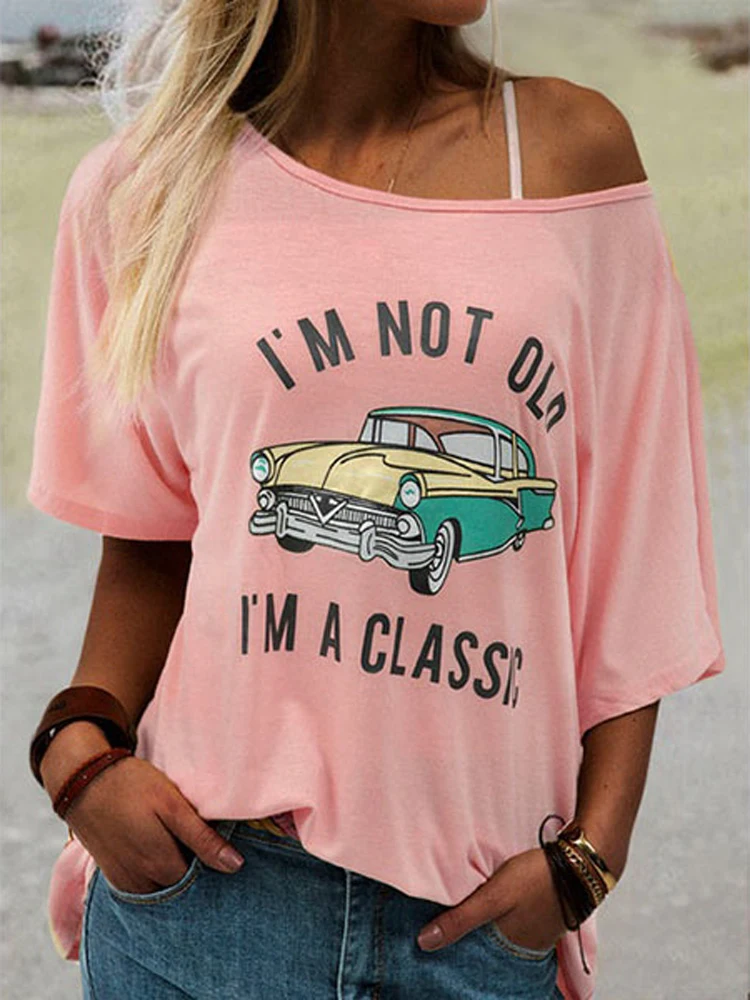 

Summer Casual Tshirt Women Short Sleeve Streetwear Female Clothes Classic Style Girls Letter Print Vintage Aesthetic Graphic Tee