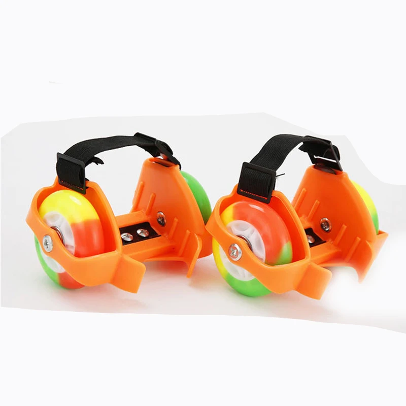 Orange 1 пара детские роликовые коньки Двойные колеса обувь Роликовые портативные для детей мальчик и девочка - Цвет: Orange