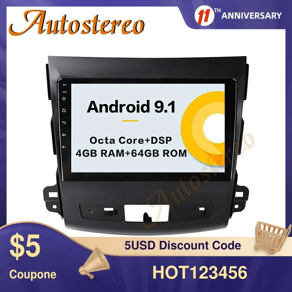 DSP Android 10 автомобильный без DVD-плеера GPS-навигация для Mitsubishi Outlander 2006-2012