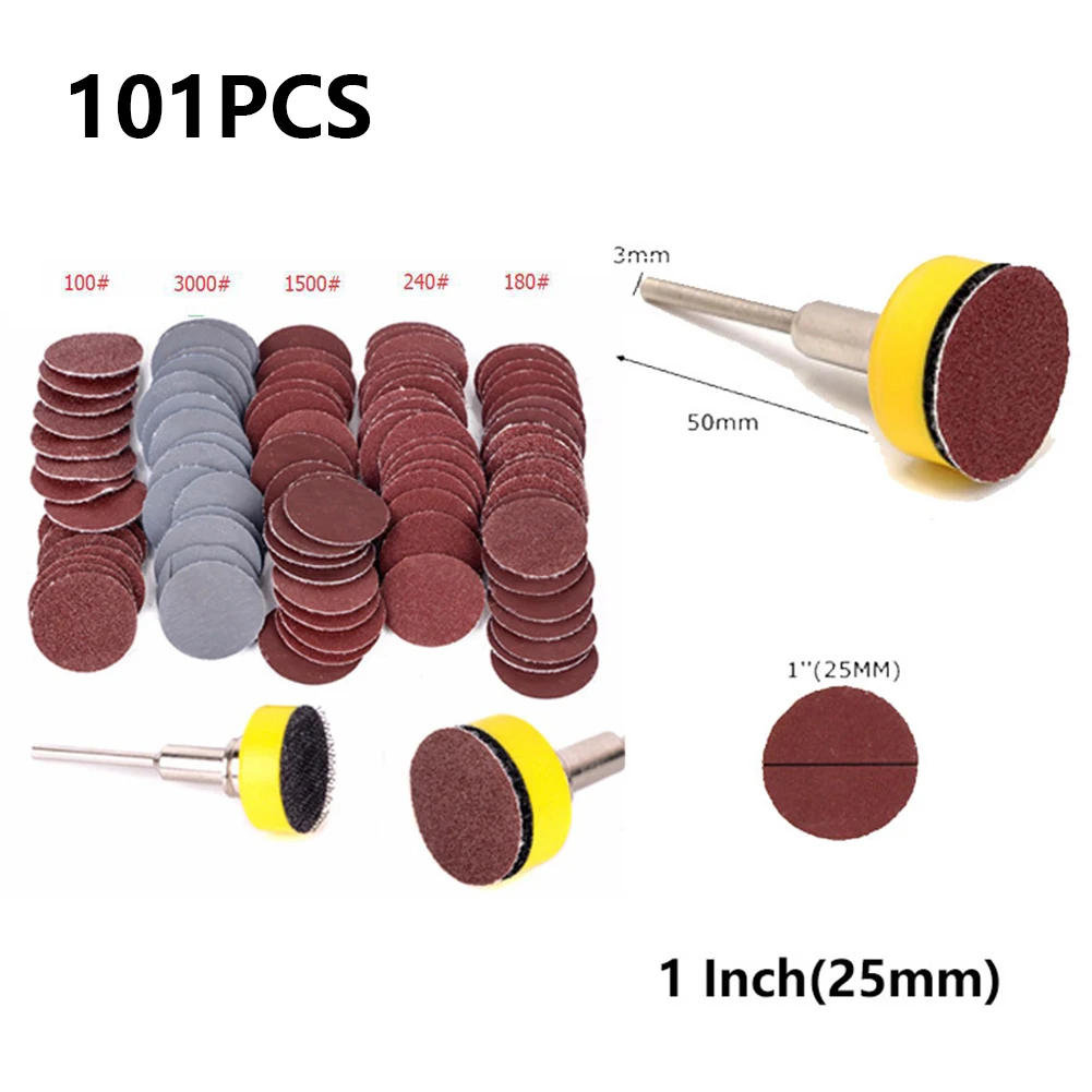 

Sandpaper Polishing Set Disc Sandpaper 1 Inch Flocking Sandpaper 100PCS 25MM High Quality