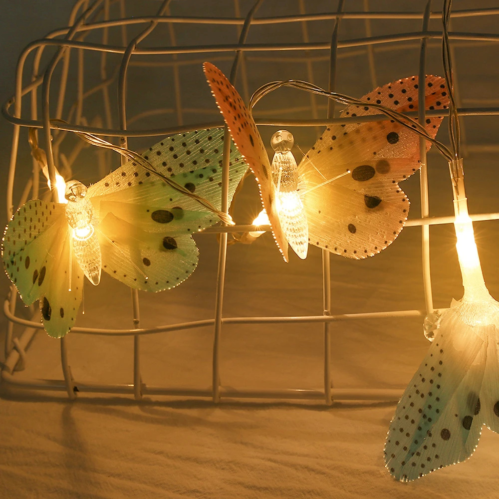 10 светодиодный гирлянда с бабочками водонепроницаемый светильник