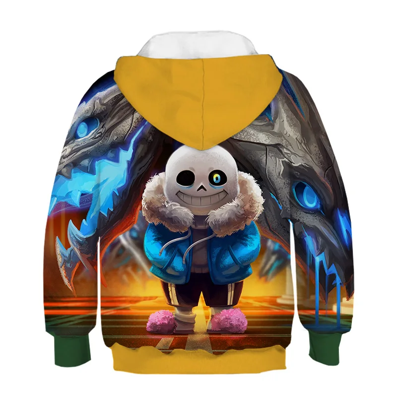 Детский свитер с капюшоном с 3D принтом в виде героя мультфильма «Undertale» Летняя Детская уличная модная Толстовка для отдыха для мальчиков и девочек