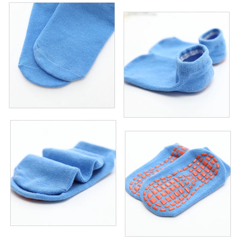 Non-slip Floor Socks Unisex Girl Boy Trampoline Socks Children Indoor Activities Socks Cotton Candy Color Soft Short Ankle Socks