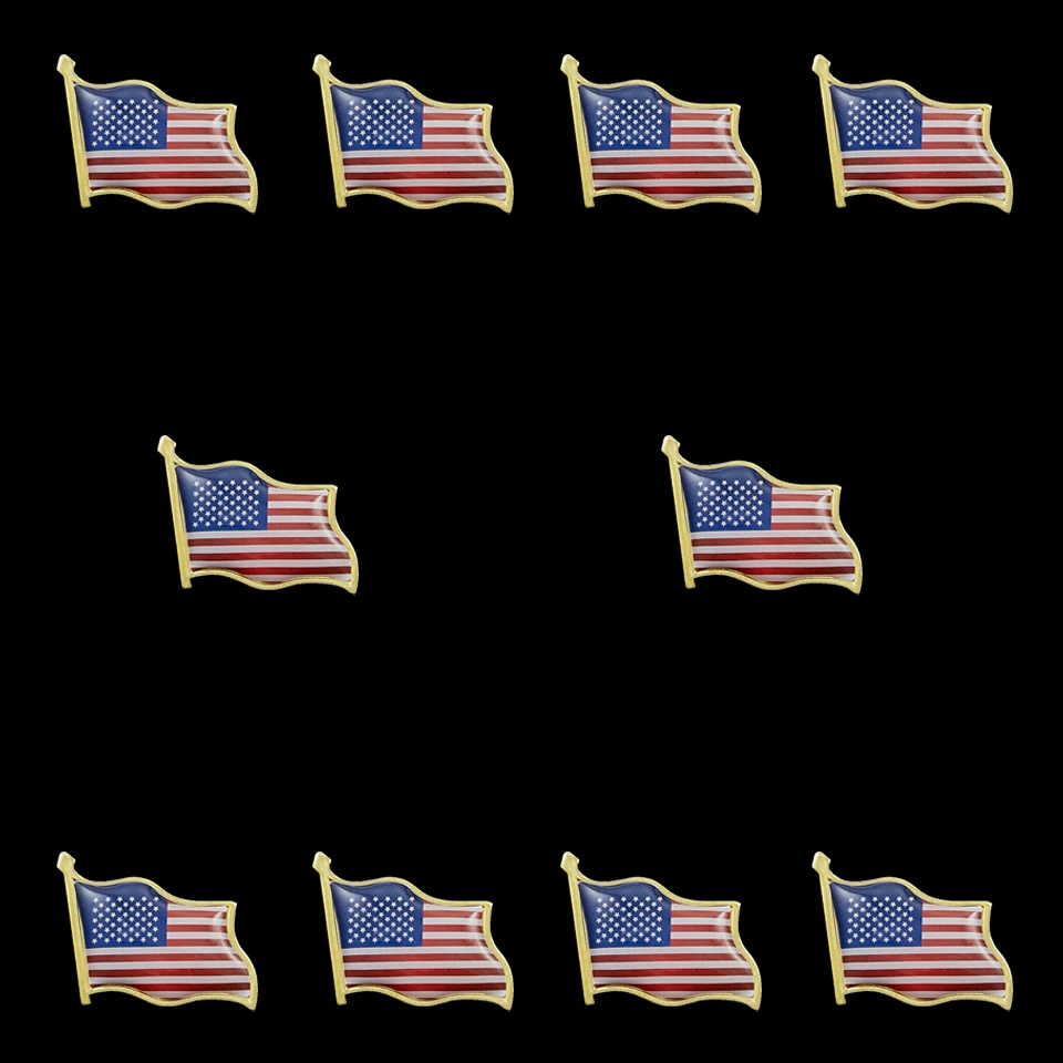 10 шт. национальная позолоченная брошь в виде флага США патриотизма подарочные
