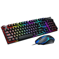 business game pc laptop keyboard with mouse combo wired keyboard with led backlight keyboard gamer kit silent gaming mouse set