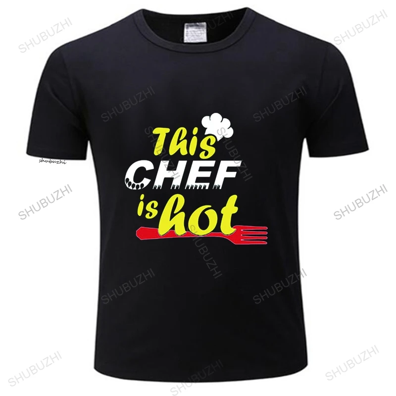 

Эта-Chef is Hot футболка homme хлопок цифровой печатный круглый вырез многоцветная Кухня Плита Половина рукава