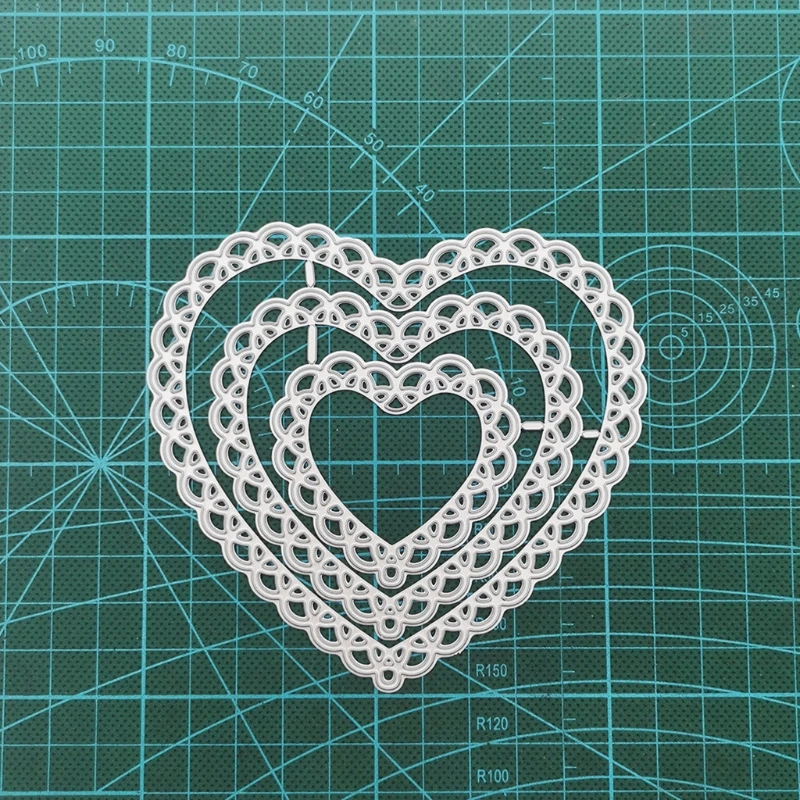 

Three-Layer Hollow Lace Heart Shape Carbon Steel Cutting Dies DIY Scrapbooking 95AA