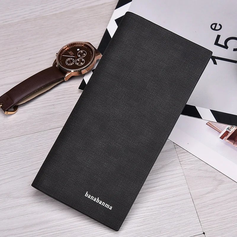 

Men's long wallet thin brand retro wallet young students multi-function soft leather coin purse multi-card designer card bag