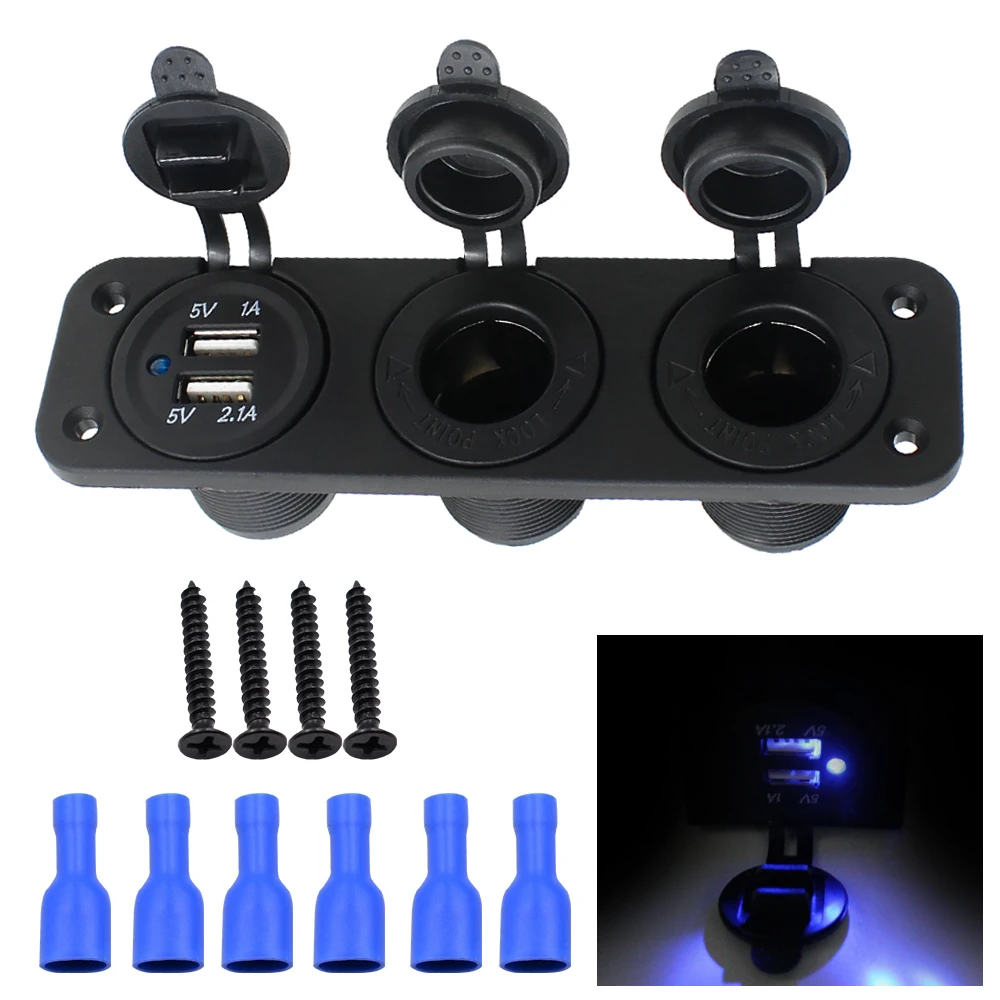 Адаптер питания зарядное устройство Автомобильная панель гнездо сплиттер