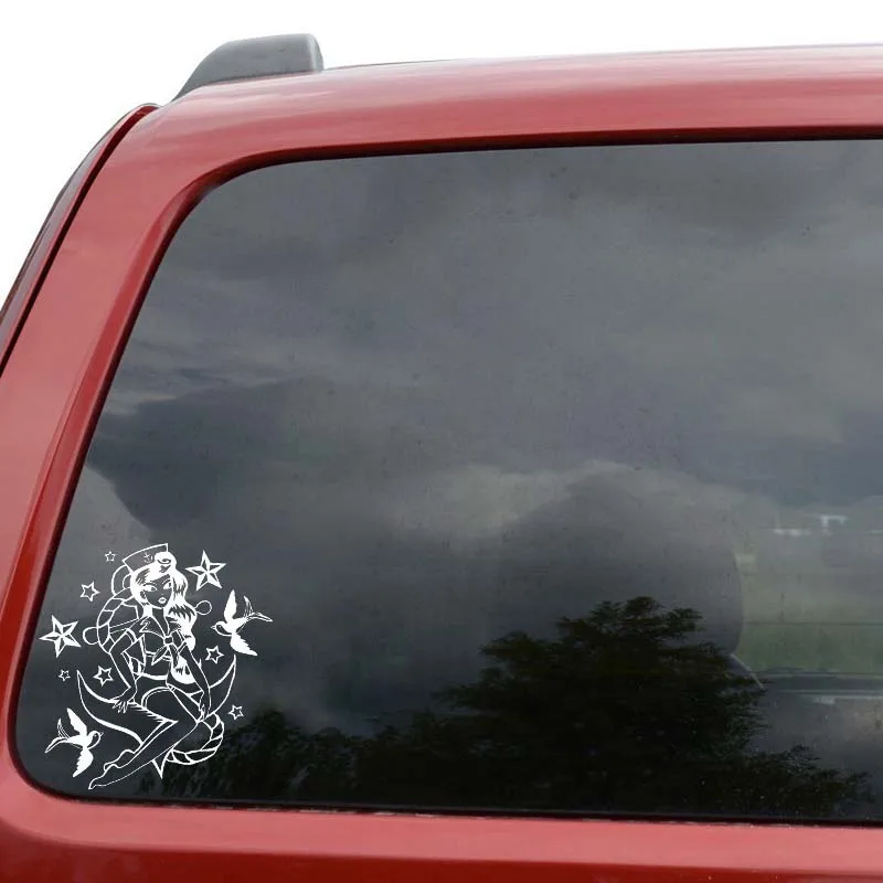 

Sexy Navy Girl Cute Fashion Car Stickers Fantasy Stickers Pvc Decals Suitable for All Kinds of Cars Black/white, 14cm*13cm